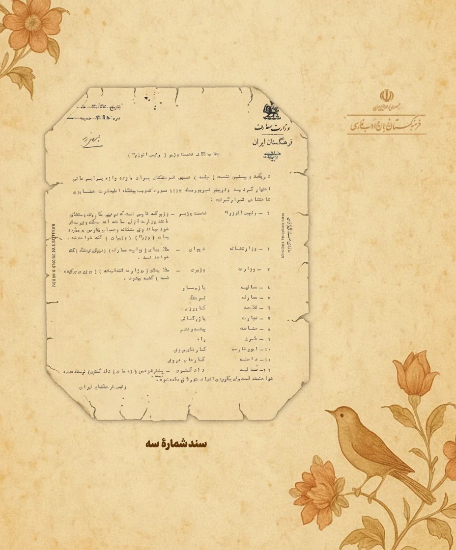 پارسی‌انجمن: در پاسداری و پالایش زبان پارسی -۳ نام‌گذاری وزارتخانه‌ها در زمان رضاشاه نامگذاری وزارتخانه‌ها فرهنگستان نخست فرهنگستان پارسی انجمن